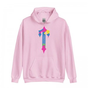 Trapstar Colorful Logo Rainbow Moški Pulover s Kapuco Roza Slovenija | BZ22-532