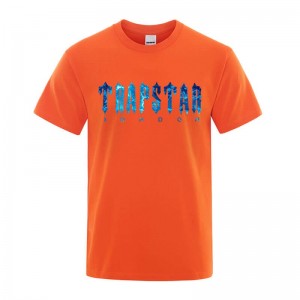 Trapstar London Chenille Tee Moški Majice Oranžne Slovenija | EF08-970