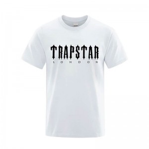 Trapstar London Letter Printed Moški Majice Bele Slovenija | SZ06-989