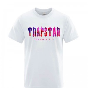 Trapstar London Sunset It's a Secret Moški Majice Bele Slovenija | RP77-906