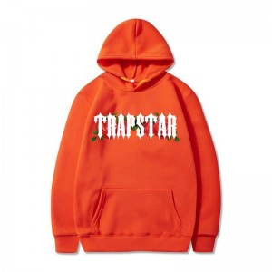 Trapstar Long Sleeve Moški Pulover s Kapuco Oranžne Slovenija | ZD80-860