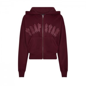 Trapstar Mesh Irongate Arch Hoodie Ženski Pulover s Kapuco Bordo Slovenija | BB16-034