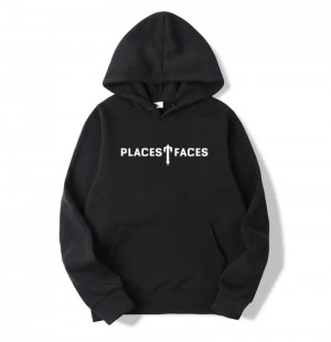 Trapstar Places Tee Faces Moški Pulover s Kapuco Črne Slovenija | YH78-346