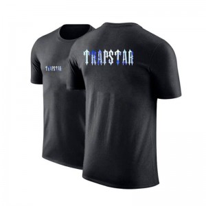 Trapstar Shorts Sleeve Round-Neck Moški Majice Črne Slovenija | YN89-041