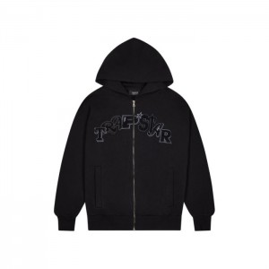 Trapstar Wildcard Chenille Zip Moški Pulover s Kapuco Črne Slovenija | YE63-976