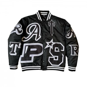 Trapstar Wildcard Varsity Jacket Moški Vrhnja Oblačila Blackout Edition Slovenija | UB97-207