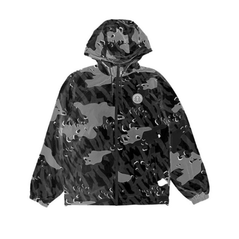 Trapstar Decoded Camo Windbreaker Moški Vrhnja Oblačila Črne Maskirni Vzorec Slovenija | DC31-228