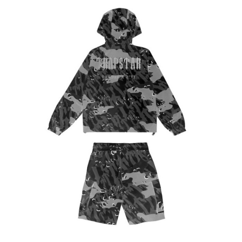 Trapstar Decoded Camo Windbreaker Moški Vrhnja Oblačila Črne Maskirni Vzorec Slovenija | DC31-228