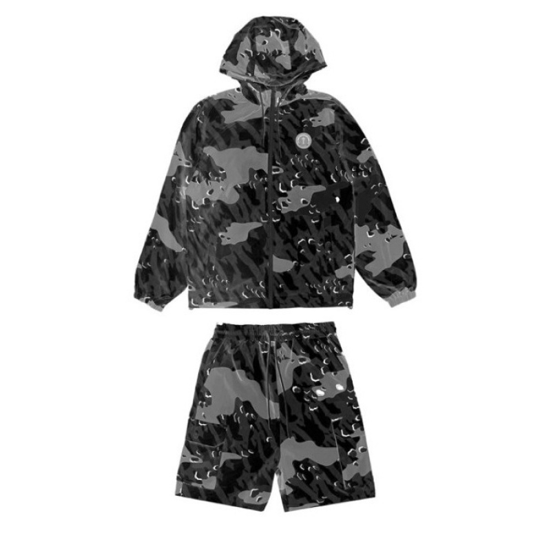 Trapstar Decoded Camo Windbreaker Moški Vrhnja Oblačila Črne Maskirni Vzorec Slovenija | DC31-228