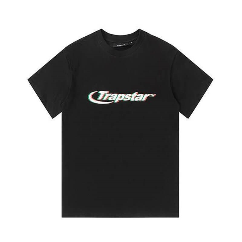 Trapstar Ghost Letter Logo Print Moški Majice Črne Slovenija | UL69-958