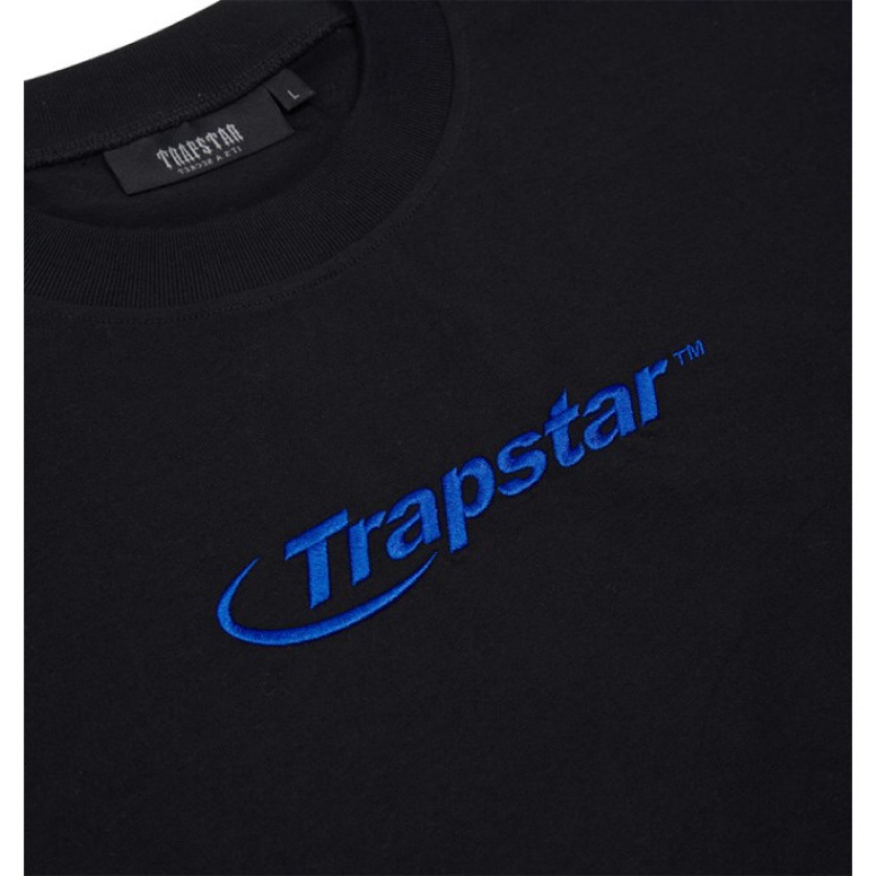 Trapstar Hyperdrive Embroidered Tee Moški Majice Črne Modre Slovenija | QE76-649