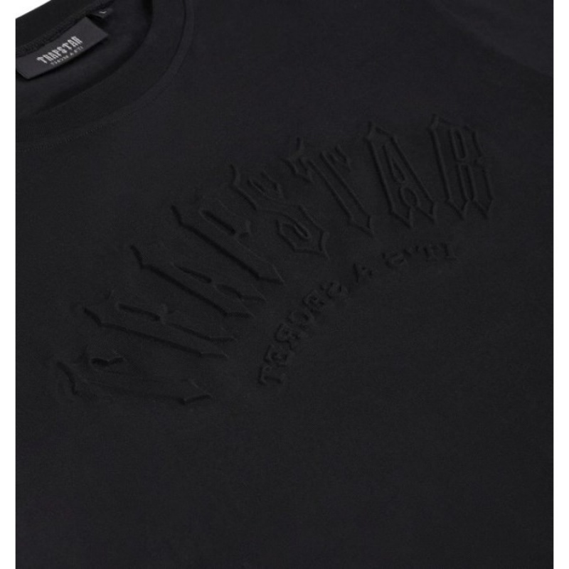 Trapstar Irongate Arch Embossed Tee Moški Majice Črne Slovenija | KC98-322