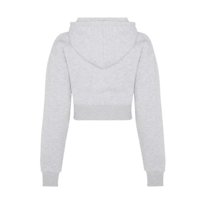 Trapstar Irongate Stud Cropped Hoodie Ženski Pulover s Kapuco Sive Slovenija | MW41-755