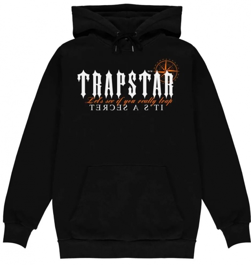 Trapstar It\'s a Secret Funny Moški Pulover s Kapuco Črne Slovenija | EE98-717