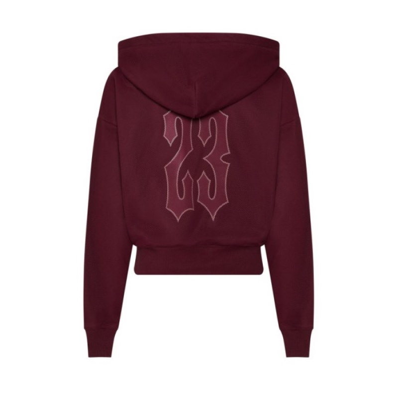 Trapstar Mesh Irongate Arch Hoodie Ženski Pulover s Kapuco Bordo Slovenija | BB16-034