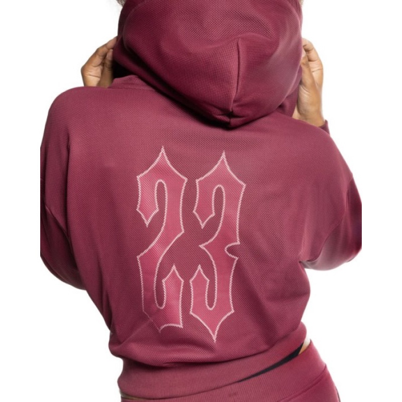 Trapstar Mesh Irongate Arch Hoodie Ženski Pulover s Kapuco Bordo Slovenija | BB16-034