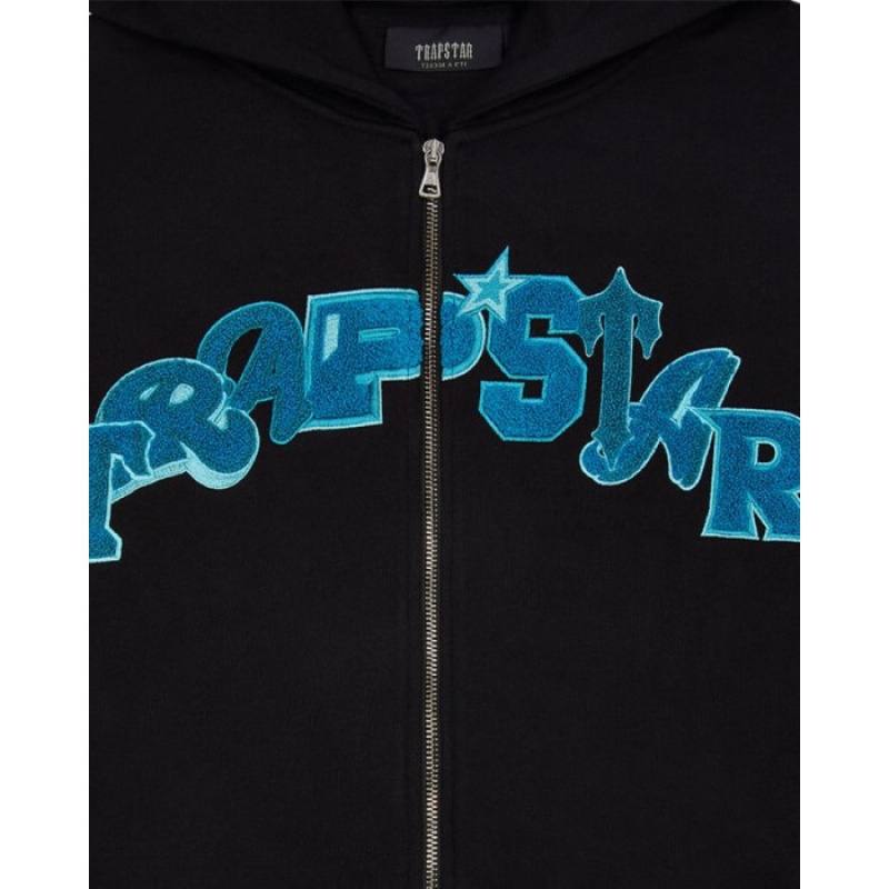 Trapstar Wildcard Chenille Hoodie Moški Trenirka Črne Turkizna Slovenija | KM45-151