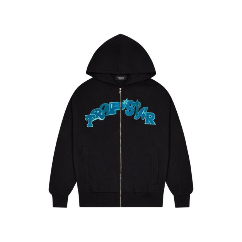 Trapstar Wildcard Chenille Hoodie Moški Trenirka Črne Turkizna Slovenija | KM45-151